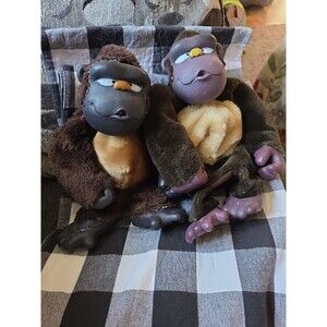 2- Vintage Gorilla Monkey Plush Rubber Face‎ Hands Feet Golf Head Covers READ